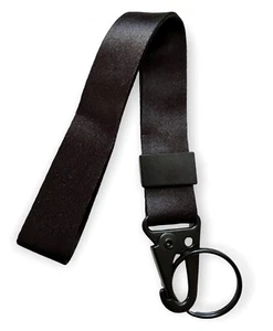 Black Fully Adjustable Hand / Wrist Strap Lanyard With Keyring - wallet / phone - Picture 1 of 1