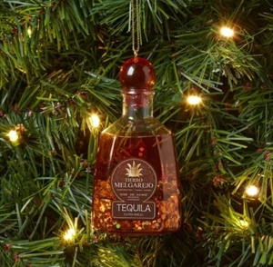 Wondershop Glass Tequila Bottle Christmas Tree Ornament Orange- NEW! - Picture 1 of 3