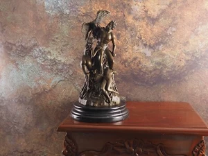 Prometheus mit Adler und zwei Nymphen – Bronze Mythologie Skulptur - Bild 1 von 6