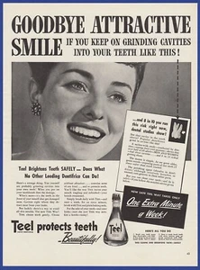 Vintage 1944 TEEL Liquid Dentifrice Toothpaste RARE Art Decor Print Ad 1940's - Picture 1 of 1