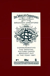 2017 Topps Allen & Ginter Mini NNO #310 Brandon Crawford 'GIANTS' Print/50 - Picture 1 of 2