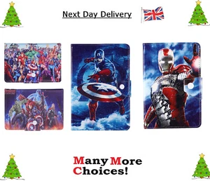 Case compaible with iPad models ~ Kids heroes themed stand up Protective Cover - Picture 1 of 28