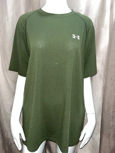 Under Armour T-Shirt Men's Large Green Hunting Short Sleeve Crew Neck - Picture 1 of 3