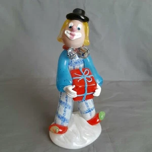Vintage 1950er Zelezny Brod Sklo Tschechische mundgeblasene Kunst Glas Clown Figur 9" - Bild 1 von 17
