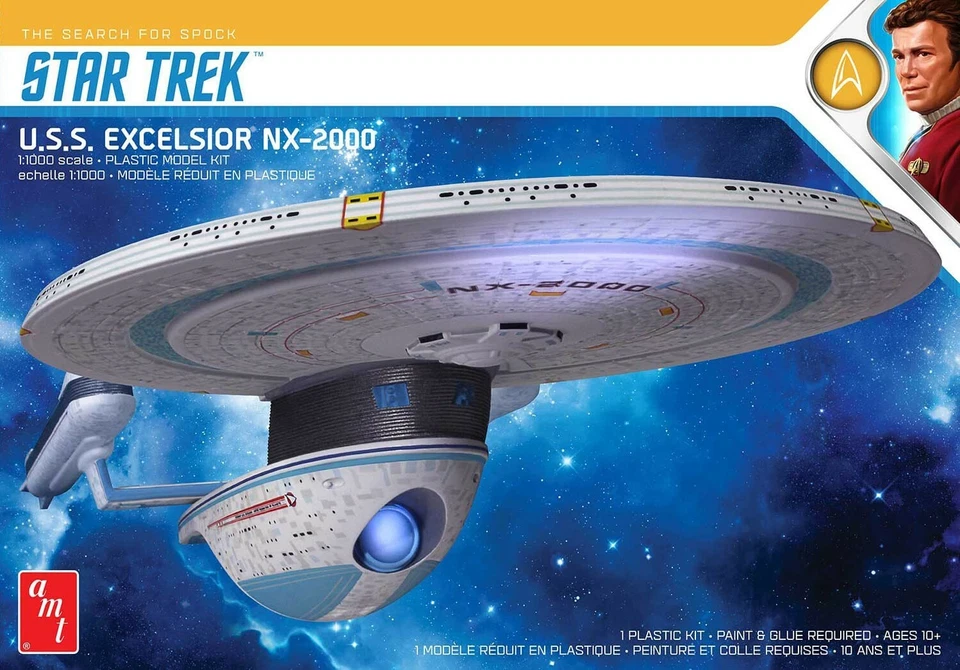 AMT Star Trek USS Excelsior NX-2000 1:1000 1257 Plastic Model Kit Space - Image 1 of 1
