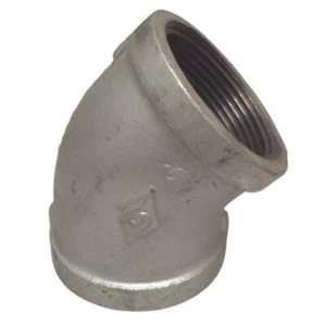 PLANCHA MALEABLE GALVANIZADA 45° CODO HEMBRA BSPT - TALLAS 1/4" A 4" - Imagen 1 de 12