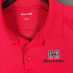 Hornady Ammo Sport Tek Embroidered Logo Red Polo Golf Herren L Shirt - Bild 1 von 7