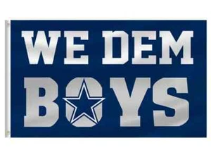 Dallas Cowboys We Dem Boys Flag 3x5 foot Blue Silver Banner Football NEW - Picture 1 of 7