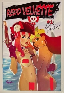 REDD VELVETTE #1 JOE PEKAR SIGNED GGA NM Kickstarter Redhead Pirate Girl Risque - Picture 1 of 2