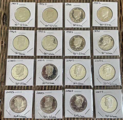 1992 S - 2022 S SILVER Proof Kennedy Half Dollar Set - 31 Coins- From Mint Sets! Cover