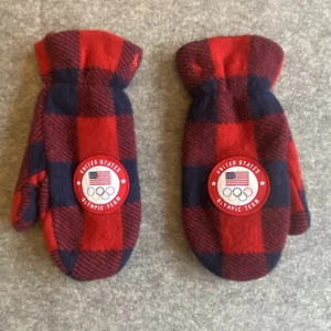 NEW Polo Ralph Lauren Wool Mittens 2022 Team USA Olympic Buffalo Check L/XL - Picture 1 of 18