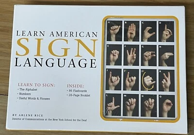 Learn American Sign Language Kit 86 Flash Cards & 28 Page Booklet By Arlene Rice - Image 1 of 4
