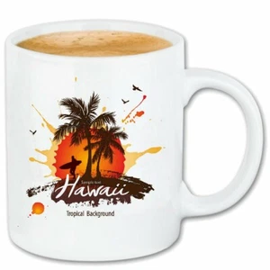 Kaffeetasse HAWAII VINTAGE SURFEN BEACH SURFBRETT LONGBOARD WELLENREITEN WELLEN - Bild 1 von 1