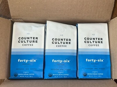6 Packs Dark Roast Whole Bean Organic Forty Six 12 OZ Counter Culture Coffee 5/8