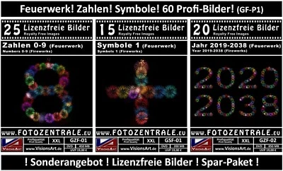 60 Lizenzfreie Profi-Bilder Feuerwerk Zahlen Symbole Royalty Free Photoshop DVD - Bild 1 von 4