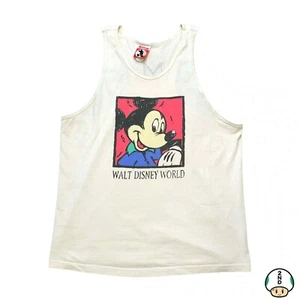 Camiseta sin mangas vintage de Mickey Mouse de Disney para hombre XL blanca gráfica años 90 - Imagen 1 de 8