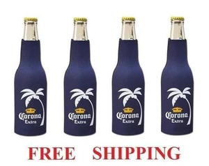 CORONA EXTRA PALM 4 BEER BOTTLE ZIP UP COOLER HUGIE COOZIE COOLIE KOOZIE NEW - Picture 1 of 1