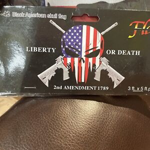 2. poprawka Liberty or Death Czaszka Flaga Broń Prawa Patriotów Ameryka