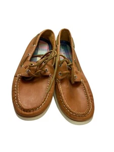 Sperry Top-Sider Eye Splash hellbraune Damen-Bootsschuhe aus Leder STS66466 Größe 9M gebraucht, in einwandfreiem Zustand - Bild 1 von 11