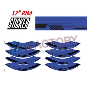 Robotic Pattern Front Rear 17" Wheel Stripes Rim Stickers Wraps - Picture 1 of 14