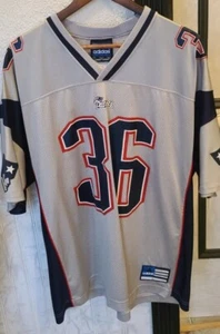 VTG NFL Adidas New England Patriots Lawyer Milloy Jersey Silver Alternate Mens L - Picture 1 of 11