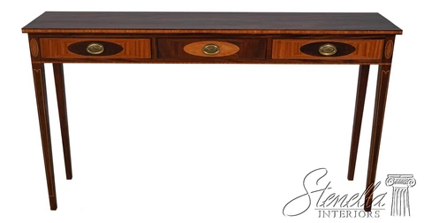 60054EC: WILLIAM EBNER Federal Inlaid Mahogany Console Table Cover