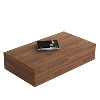 Mesa de centro extensible vintage, nogal 47,2", muebles de salón de almacenamiento Foto 1 de 2