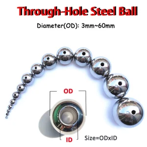 Solid Stainless Steel Bearing Balls Outer Dia 3mm-60mm Through-Hole 1.1mm-6mm - Picture 1 of 6
