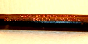 "U.S. Parson's Houshold Amm?n" Dark Brown TAPERED (Dixon?) Sharpened Wood Pencil - Picture 1 of 23