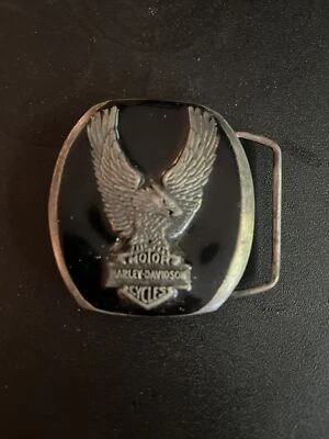 Harley Davidson Motocicleta Eagle Motociclista Años 80 Vintage Hebilla de Cinturón Foto 1 de 2