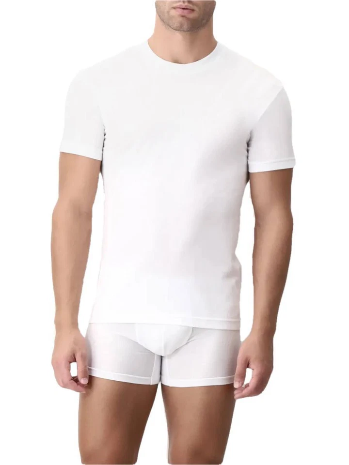 T-shirt Uomo Cagi Manica corta a Girocollo in Puro cotone pettinato Art 1306 Blu 8 XXXL