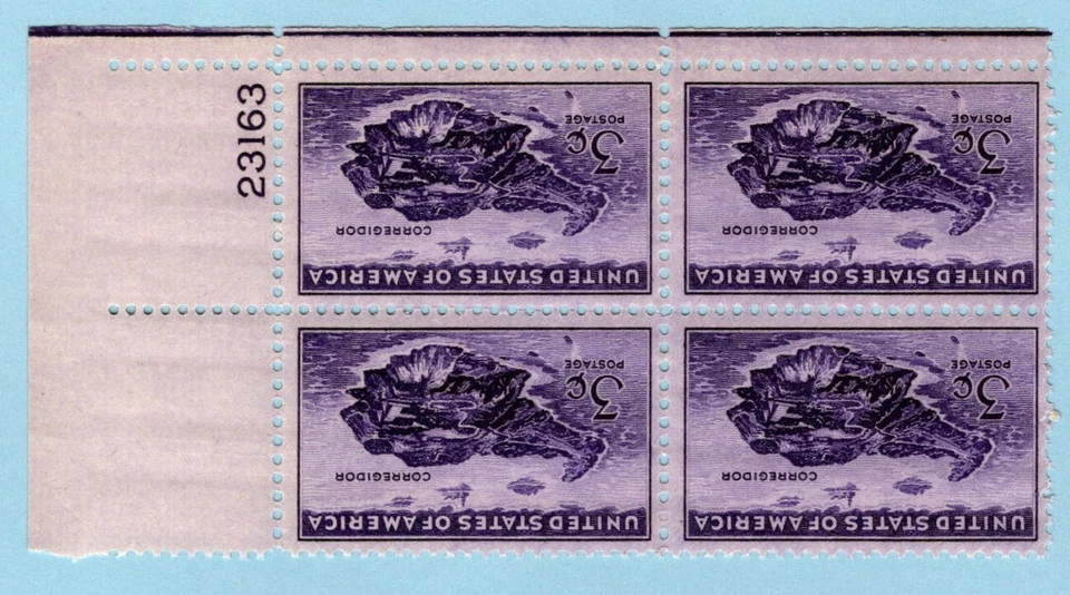 US Sc #925 MNH 1944 Plate Block of 4 Corregidor - Image 1 of 1