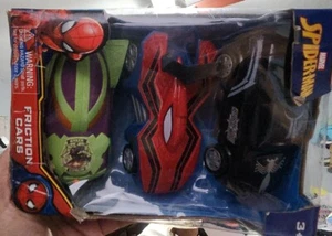 Marvel Spider-Man 3pk Friction Cars: VENOM, SPIDER-MAN & GREEN GOBLIN Vehicles! - Picture 1 of 3