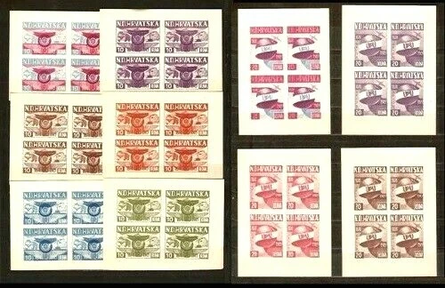 Gobierno de Croacia en el exilio 1949 UPU 10 BLOQUES A PRUEBA DE COLOR SS IMPERFECTO COMO NUEVO EN MUY BUEN ESTADO Foto 1 de 1