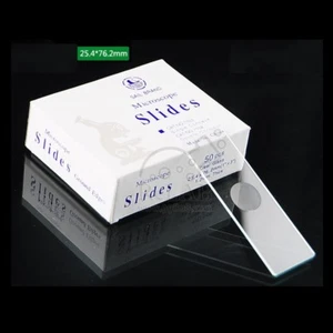 50PCS 7103 Blank Microscope Glass Slides Laboratorial Single Concave Consumable - Picture 1 of 5