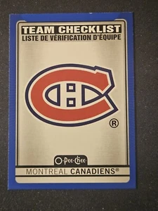 21-22 O-Pee-Chee Montreal Canadiens Team Checklist 🌈🌈🌈 Blue Border Variant - Picture 1 of 2
