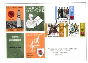 25/8/1971 UK GB FDC - General Anniversaries - Universal Cover - Exeter District - Picture 1 of 2