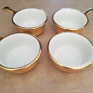 Vintage Royal Worcester Four Cocettes GOLD LUSTER Shape 32 Size 3 FIREPROOF - Picture 1 of 6