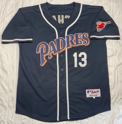 PADRES JERSEY #13 MANNY MACHADO SIZE M-2XL STITCHED SAN DIEGO THROWBACK NAVY MEN Cover