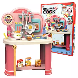 Kids Toy Kitchen Playset Stove Top Pretend Oven Cooking Dining Sink Water Baking - Picture 1 of 5