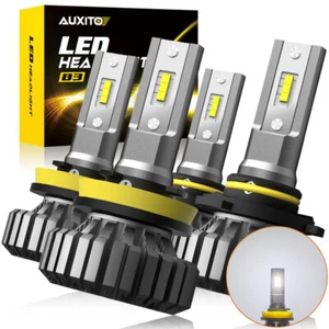 AUXITO 9005 H11 Headlight LED Kit Canbus Combo 40000LM White Hi Low Beam Bulb A - Picture 1 of 21