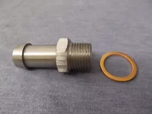 Triumph TR5/TR6 Spitfire Herald STAINLESS STEEL Hose Adaptor & Copper Washer - Picture 1 of 5