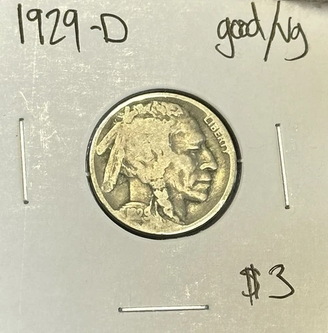 1929 D Buffalo Nickel Good/VG Cover