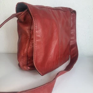 Bolso Mensajero de Cuero Rojo Genuino HECHO EN MÉXICO, Forrado, Bolso de Hombro Cartera - Imagen 1 de 12