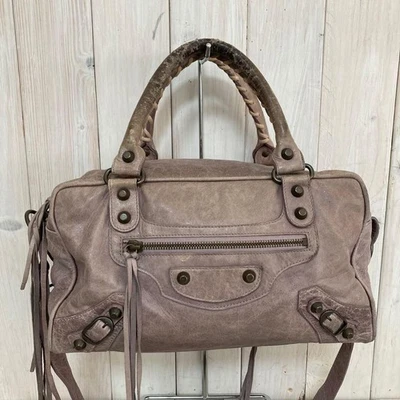 Bolso Balenciaga The First City de cuero bidireccional púrpura claro auténtico de Japón RA Foto 1 de 4