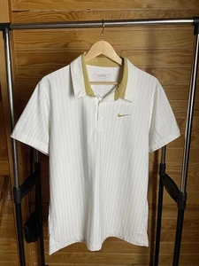 Vintage Nike Golf Dri-Fit Polo Shirt – White with Gold Accents – Size L - Picture 1 of 9