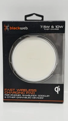Blackweb 7.5W & 10W White Fast Wireless Charging Pad - iPhone, Samsung, Google - Image 1 of 2