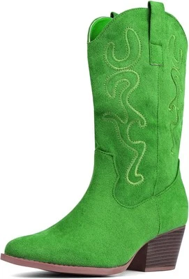 Botas de Vaquero Bandkos para Mujer Vaquera Media Pantorrilla Bordadas Occidentales...  Foto 1 de 4