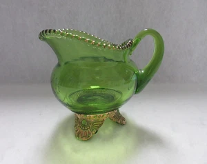 Antique EAPG US Glass State Series COLORADO #15057 Souvenir Creamer w/ Gold Trim - Picture 1 of 15