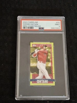 2023 Topps Rip Mini Chartreuse Shohei Ohtani PSA9 35/45 - Image 1 of 2
